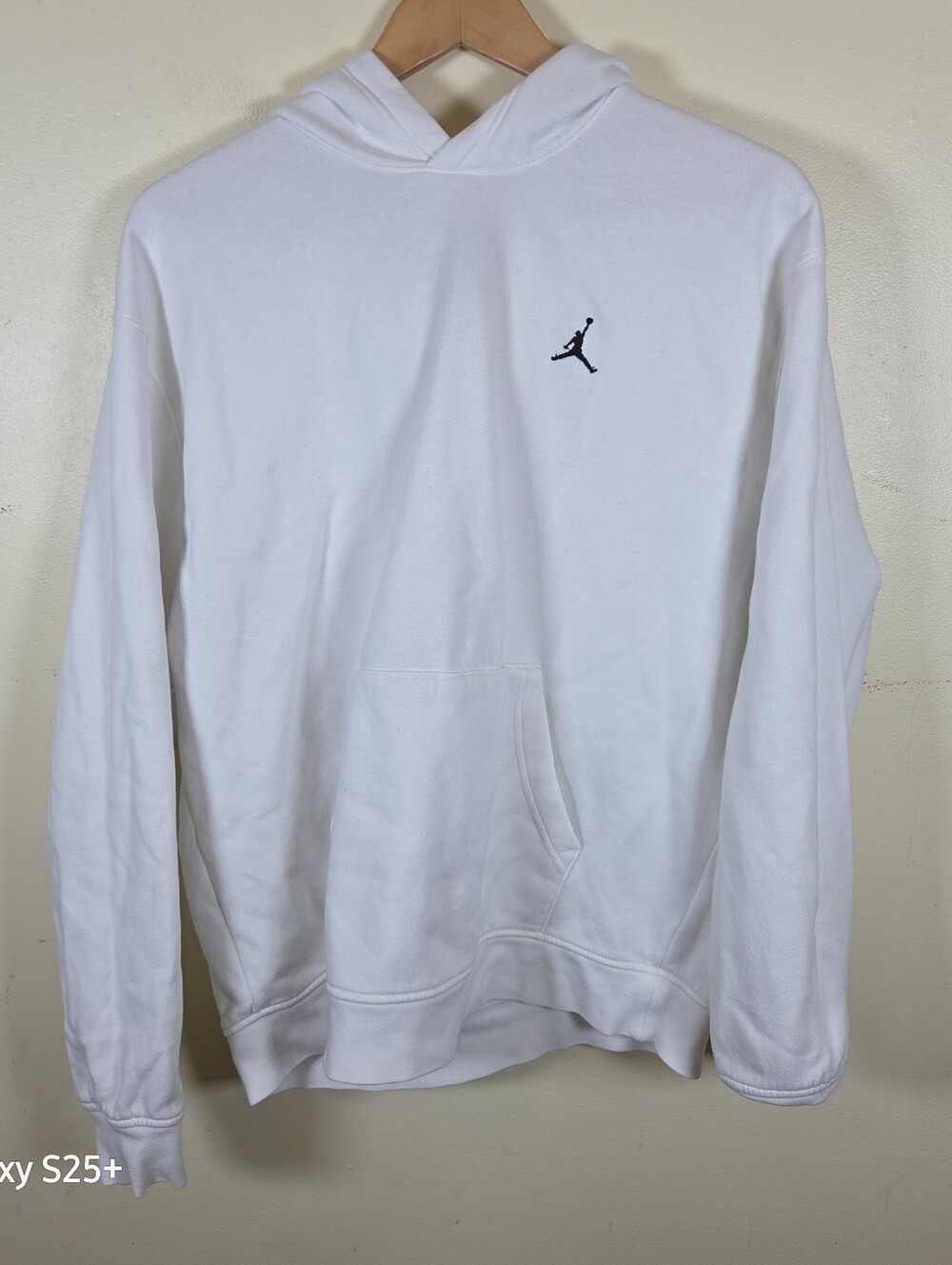 Jordan Logo White Hoodie Size Large Long Sleeve